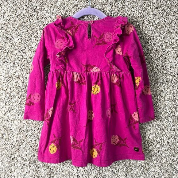 Tea Collection Dress Baby 18-24M Pink Floral Print Ruffled - Picture 3 of 7
